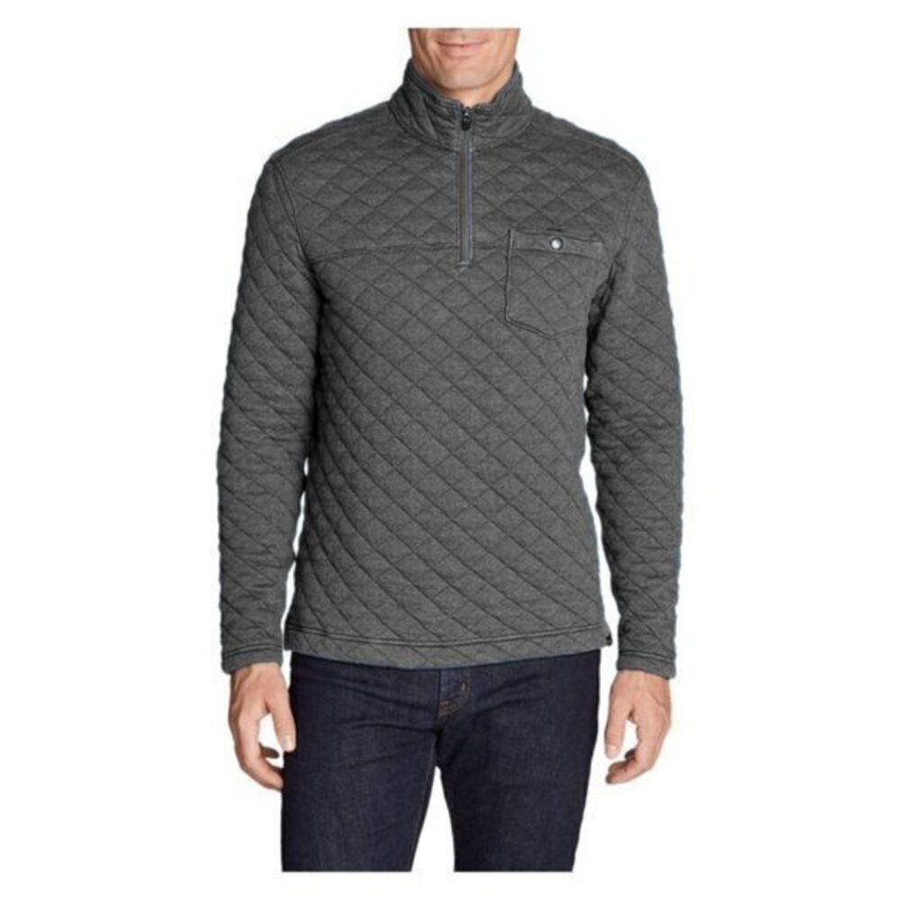 eddie bauer | mens quilted half zip | extra large